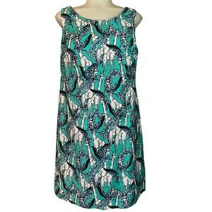 Talbots Women’s Sheath Dress 6P Sleeveless Safari Green Leaf Giraffe Print